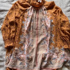 Women's DR2 Floral Western Print Blouse Long Sleeve Top Size XS S M Brand NEW